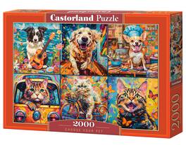 2000 Piece Jigsaw Puzzles, Choose Your Pet, Animal Jigsaw, Adult Puzzle, Castorland C-200948-2 - Red