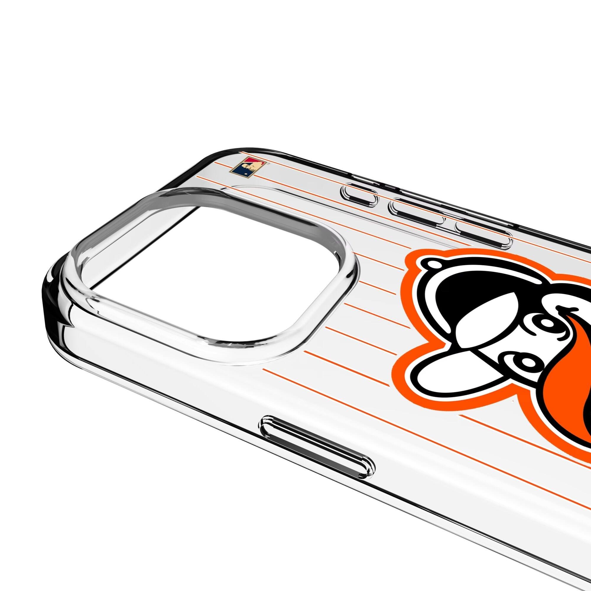Alt View 2. Keyscaper - Baltimore Orioles 1955 Cooperstown Pinstripe iPhone Clear Case - 13 Pro - Multicolor.