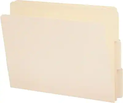 Front. Smead - Smead Hanging File Folder Tabs, 3-Tab, Manila, 100/Box (24130) - Manila.
