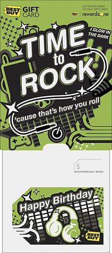 Front. Best Buy® - $15 Time to Rock-'Cause That's How You Roll Gift Card - Multi.