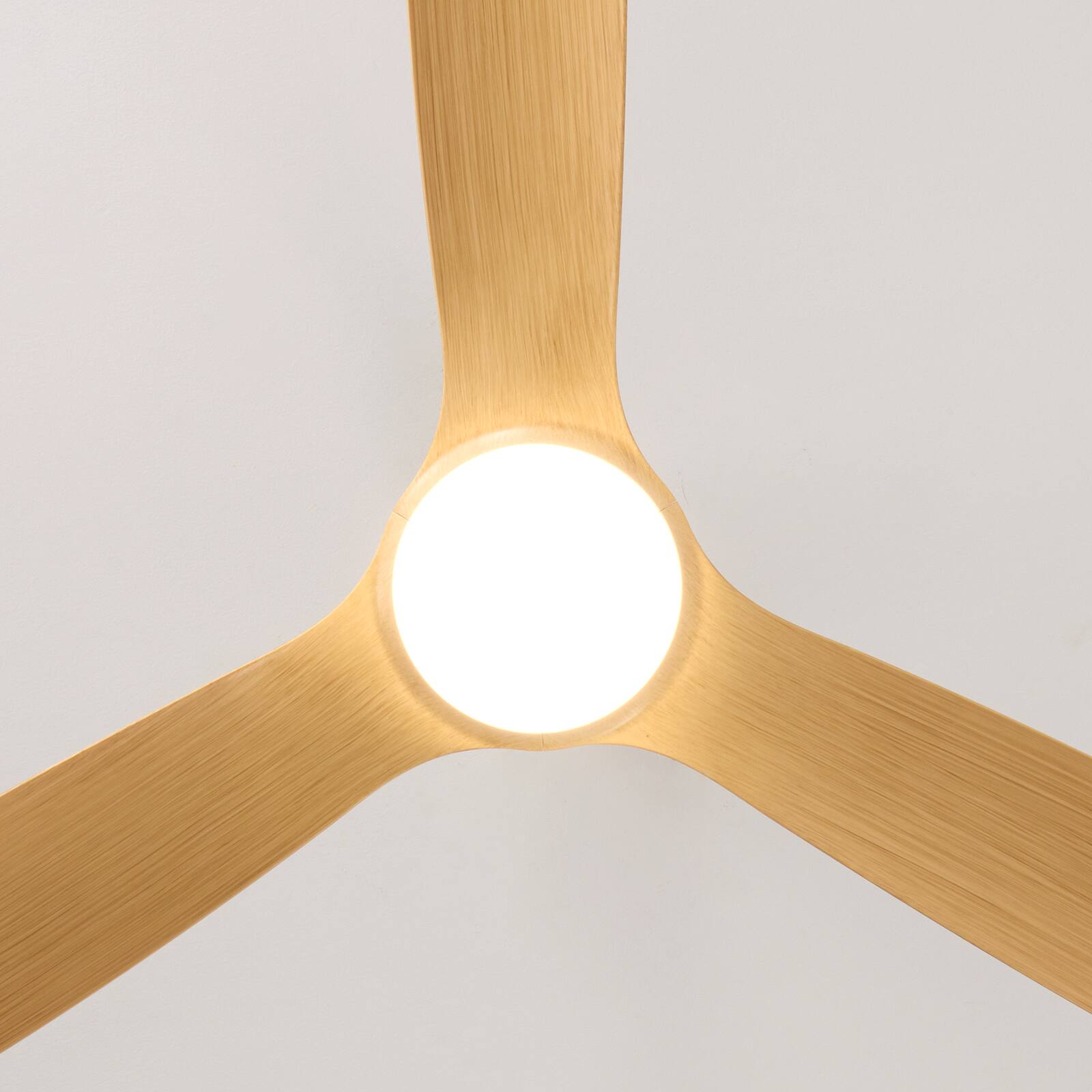 Alt View 7. Siljoy - 52" Wood Tone 3-Blade Ceiling Fan Light Modern Integrated LED Ceiling Fan for Bedroom Living Room Foyer - Natural Wood Tone.