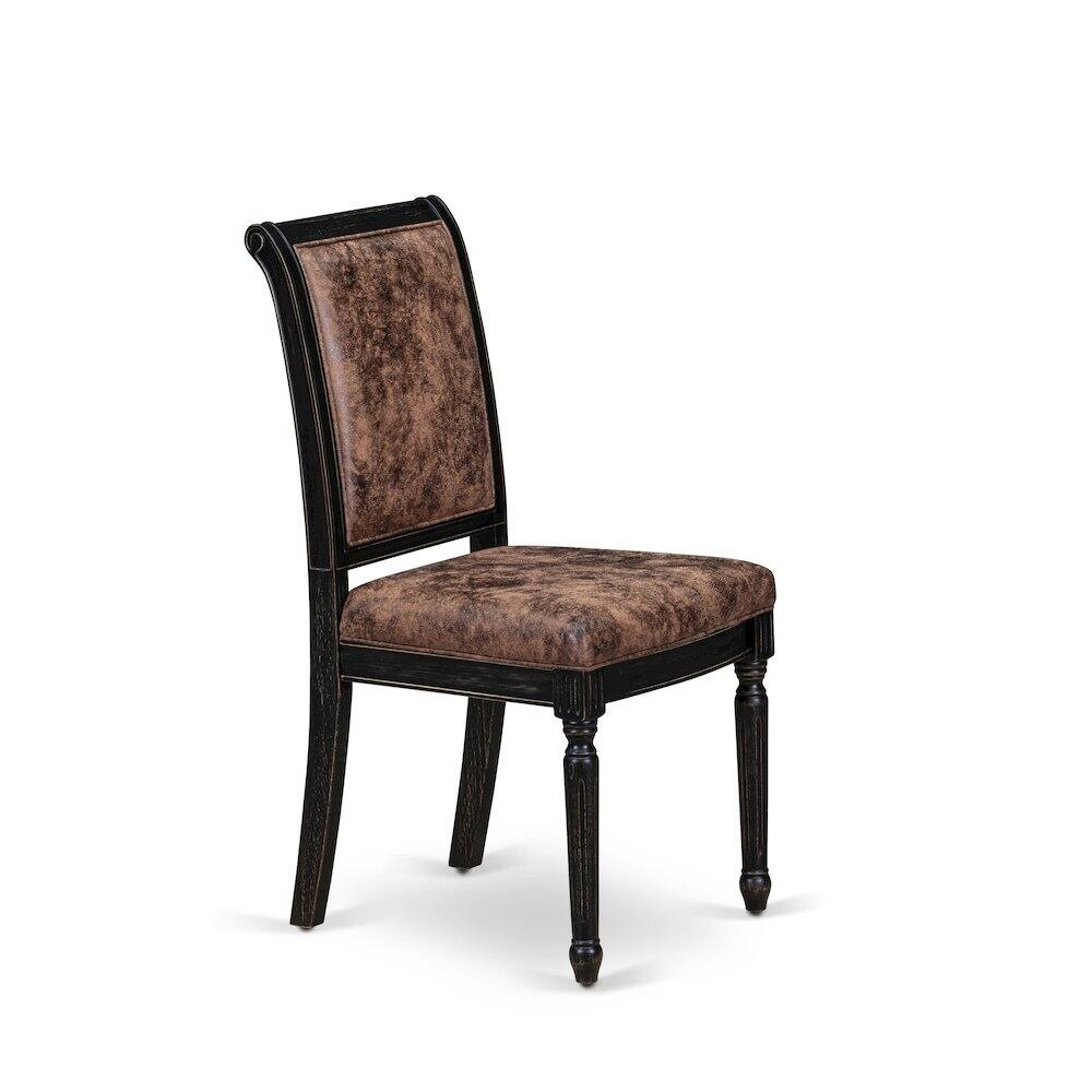Alt View 3. East West Furniture - Mid Century Dining Room Chairs Set of 2 - Brown.