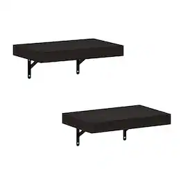 Furinno - Tanna 15-Inch Wall Mounted Floating Display Shelves, Set of 2 - Tobacco Oak