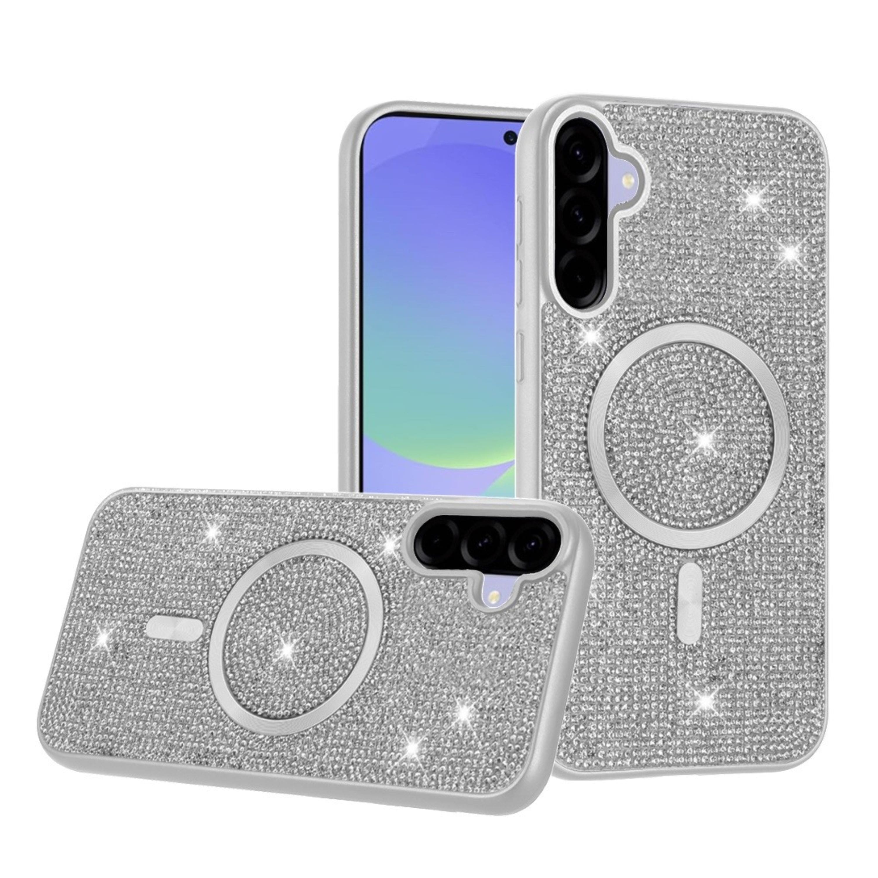 Kitcheniva - Full Bling Dazzle Magnetic Circle Phone Case With Tempered Glass For Samsung Galaxy A37 5G - White price history on PriceWatchPro