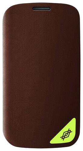 Front Standard. X-Doria - Dash Pro Folio Case for Samsung Galaxy S 4 Mobile Phones - Brown.