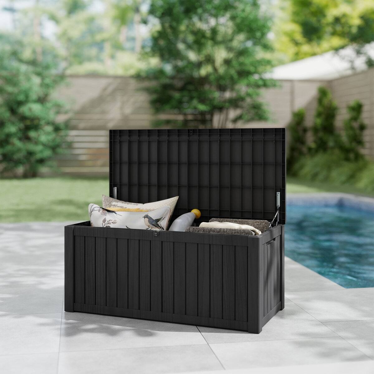 Alt View 1. Yardgrace - 120 Gallon Waterproof Deck Box Lockable Patio Storage for Patio Furniture,Garden - Black.