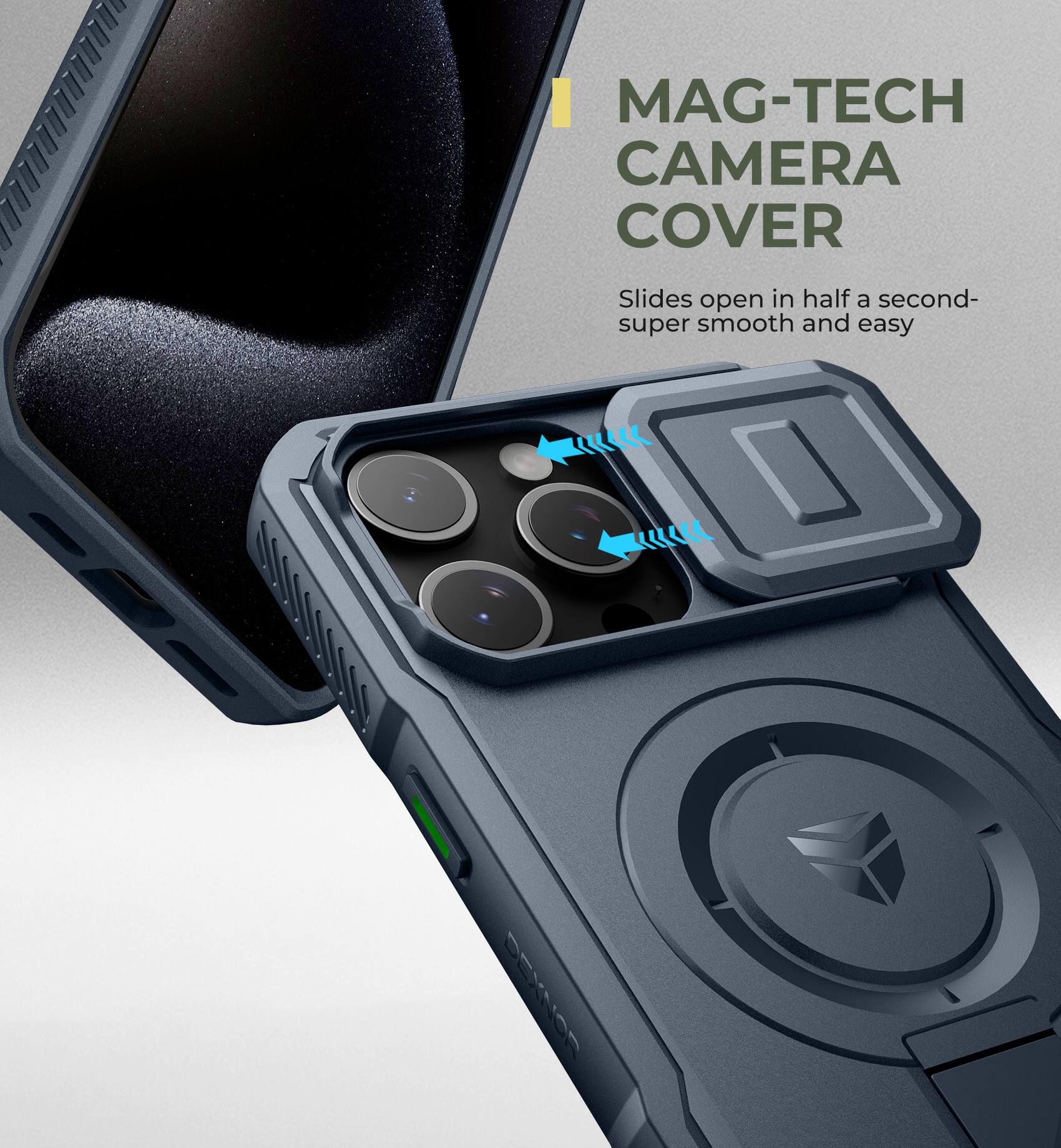 MAG-TECH CAMERA COVER  
Slides open in half a second- super smooth and easy