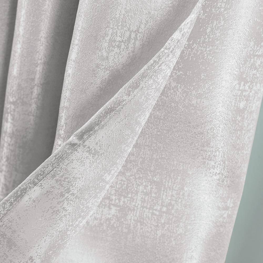 Angle. Olivia Gray - Oliva Gray Nora Embossed Blackout Grommet Panel - 52x90" Silver - Silver.