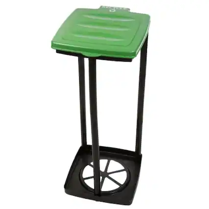 Front. Home Collection - Collapsible Trash Bag Holder – Portable Indoor/Outdoor Trash Can for Garbage (Green).