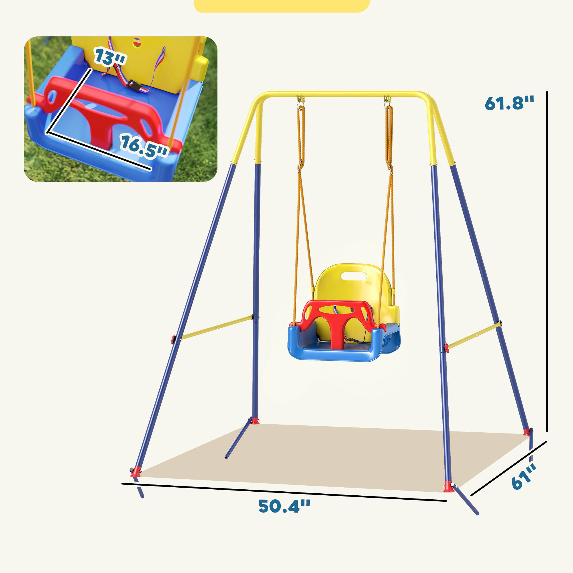 13" 16.5" 61.8" 50.4" 61"