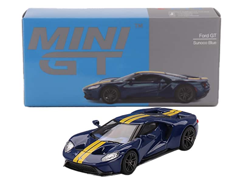 True Scale Miniatures Ford GT Sunoco Blue with Yellow Stripes