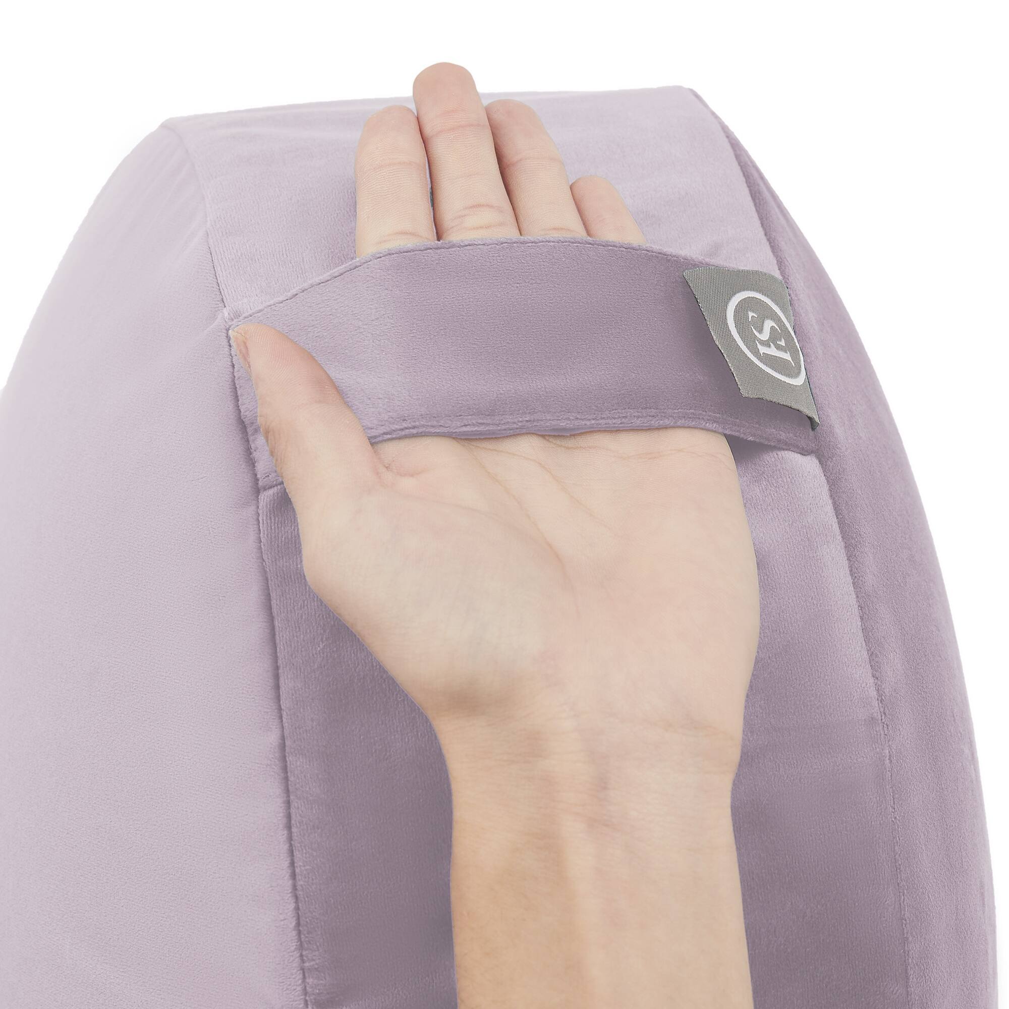 Back. Sweet Home Collection - Meditation Cushion, Round Yoga Pillow with carrying handle - Lavender.