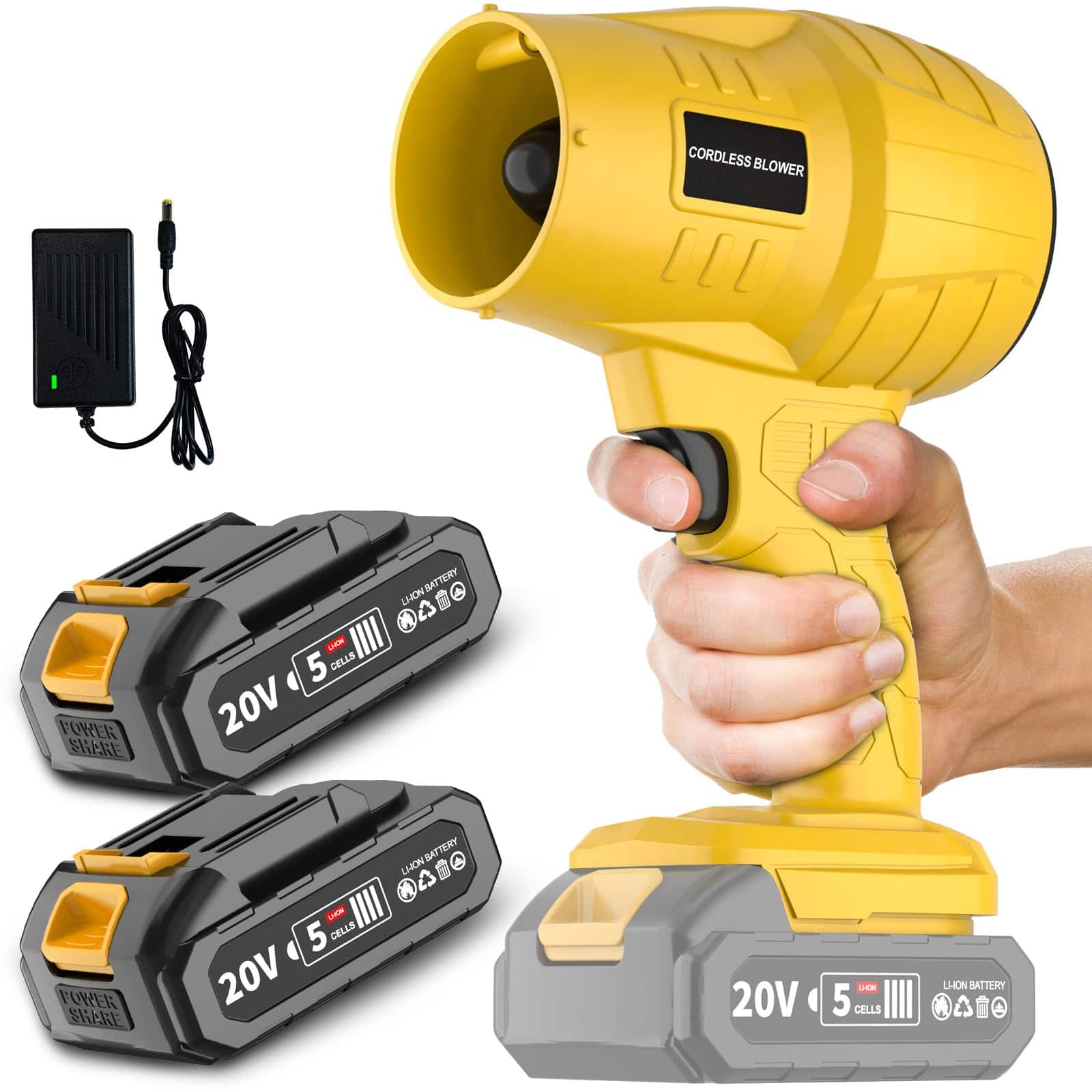 JETRANSPORT - Electric Cordless Leaf Blower Lightweight Handheld Blowers For Lawn Care Patio Cleaning Blowing Leaves Ideal - Default