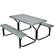 Front. Costway - Costway Picnic Table Bench Set Outdoor Backyard Patio Garden Party Dining All Weather - Gray.