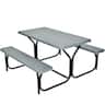 Costway - Picnic Table Bench Set Outdoor Backyard Patio Garden Party Dining All Weather - Gray