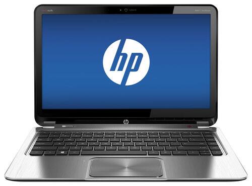 Front Standard. HP - ENVY TouchSmart Ultrabook 14" Refurbished Touch-Screen Laptop - 4GB Memory - 500GB Hard Drive - Midnight Black.