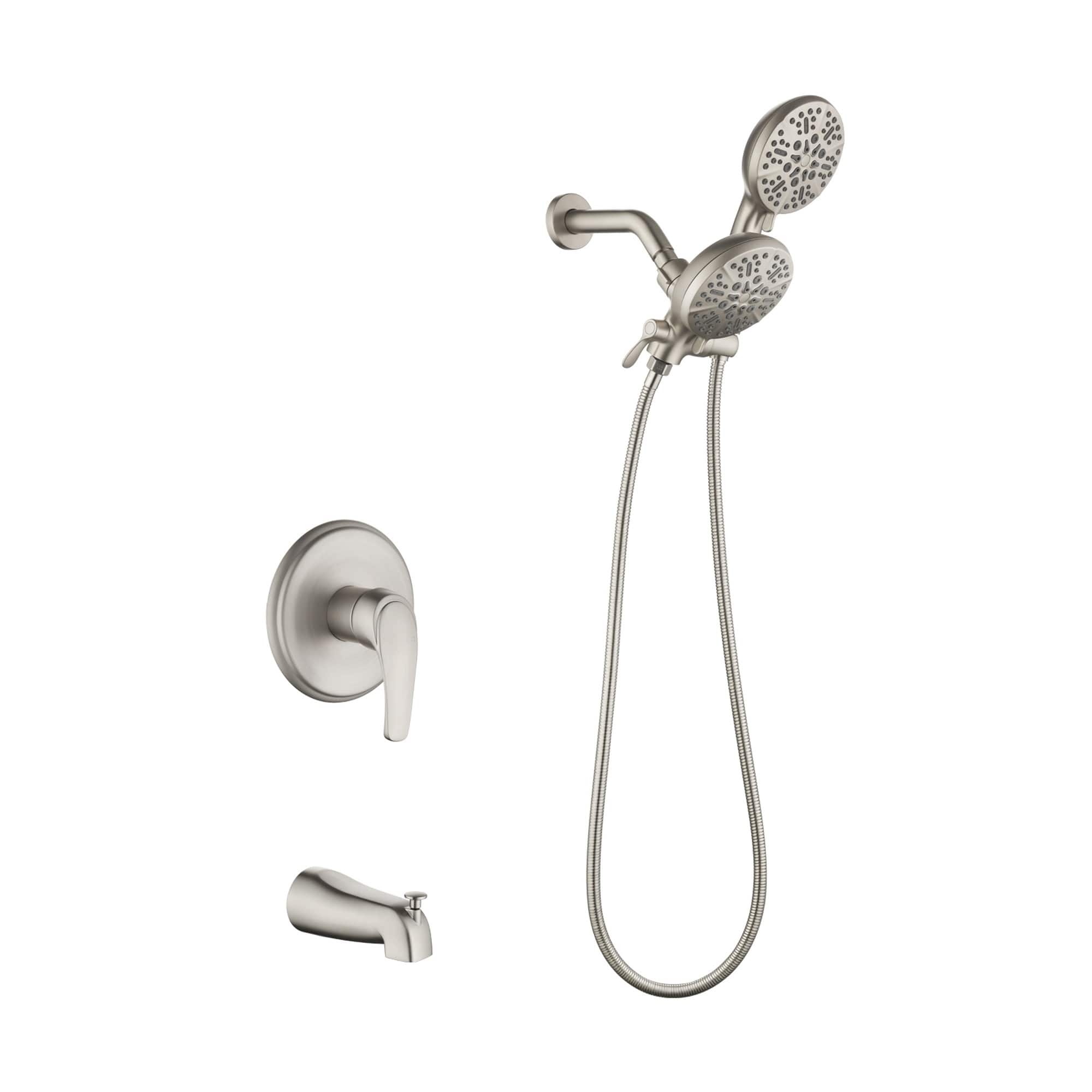 Boyel Living - Dual Shower Head System Brass SUS304 1-Function Valve 7-Function Sprayers cUPC - Brushed Nickel