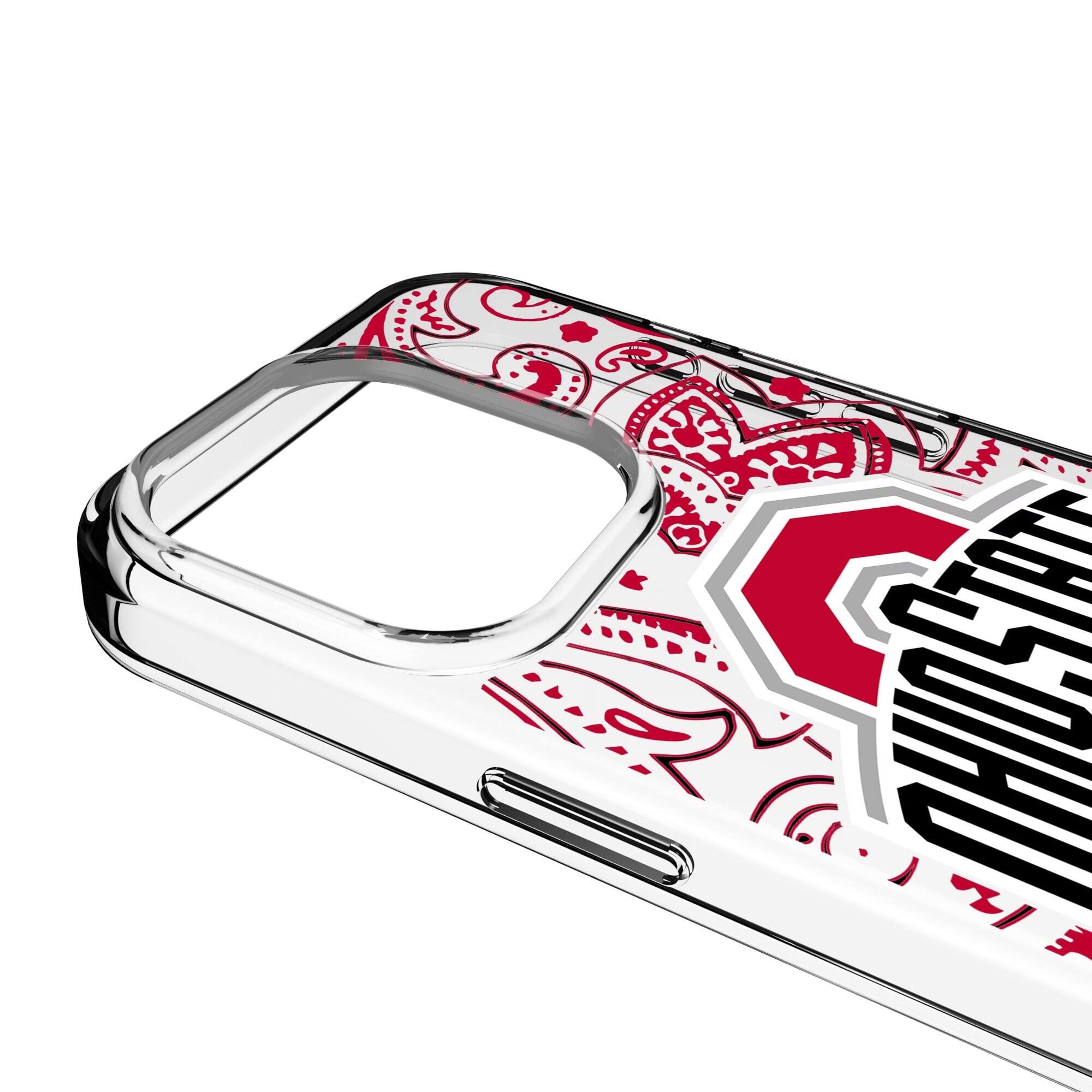 Alt View 2. Keyscaper - Ohio State Buckeyes iPhone Paisley Design Clear Case - 15 Pro - Multicolor.