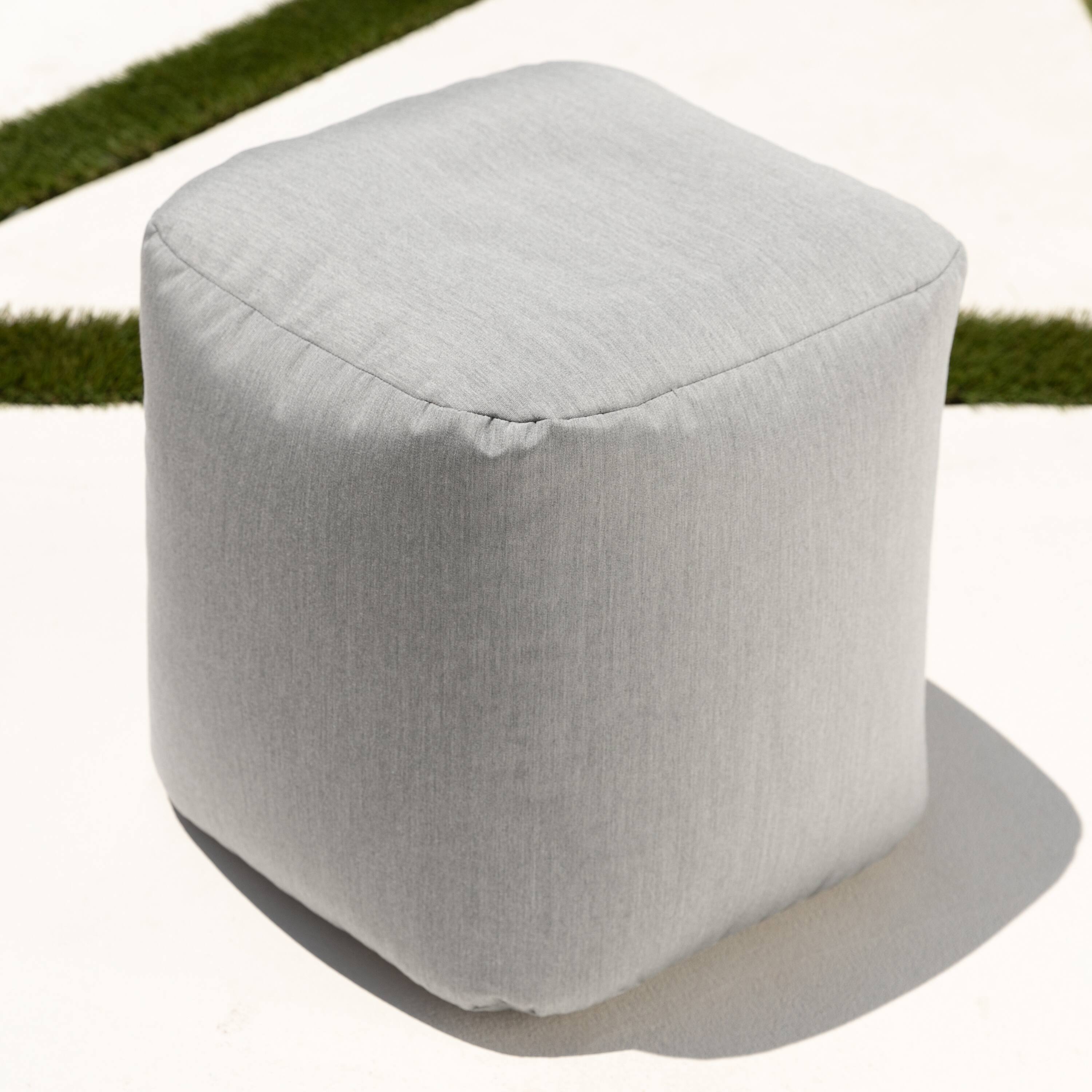 Back. Jaxx - Jaxx Luckie Outdoor Patio Bean Bag Ottoman, Granite - Granite.