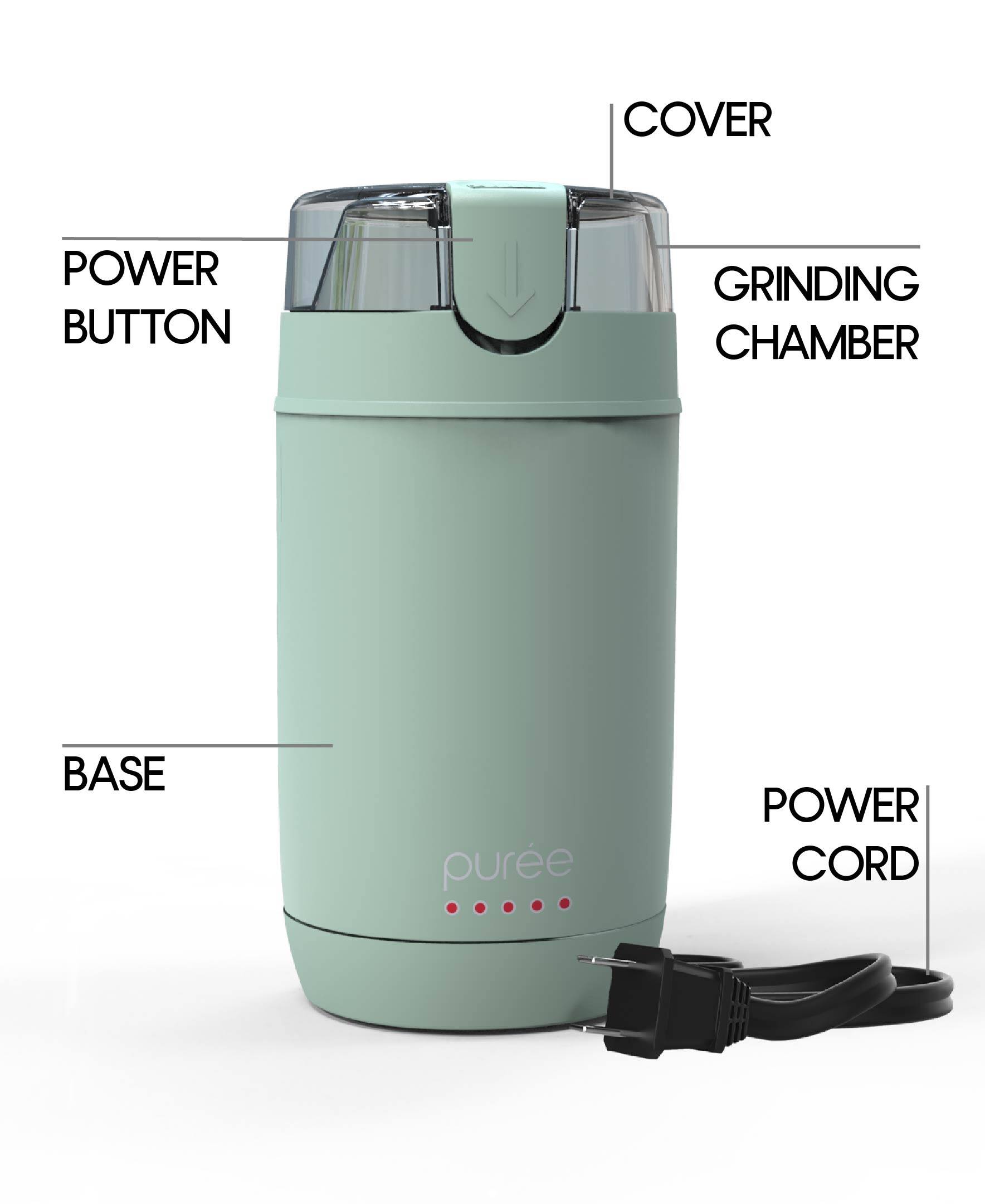 COVER  
POWER BUTTON  
GRINDING CHAMBER  
BASE  
POWER CORD