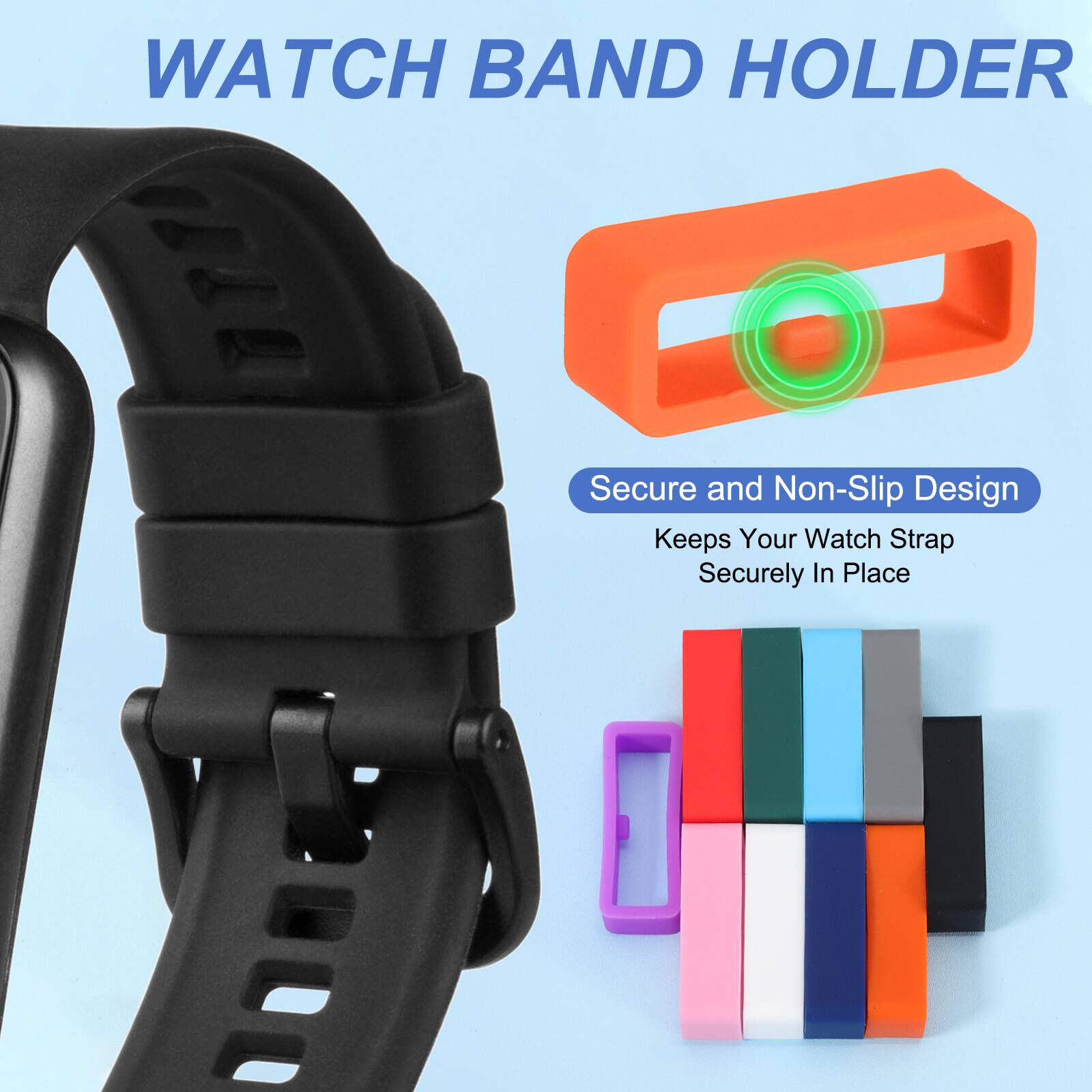 WATCH BAND HOLDER

Secure and Non-Slip Design  
Keeps Your Watch Strap Securely In Place