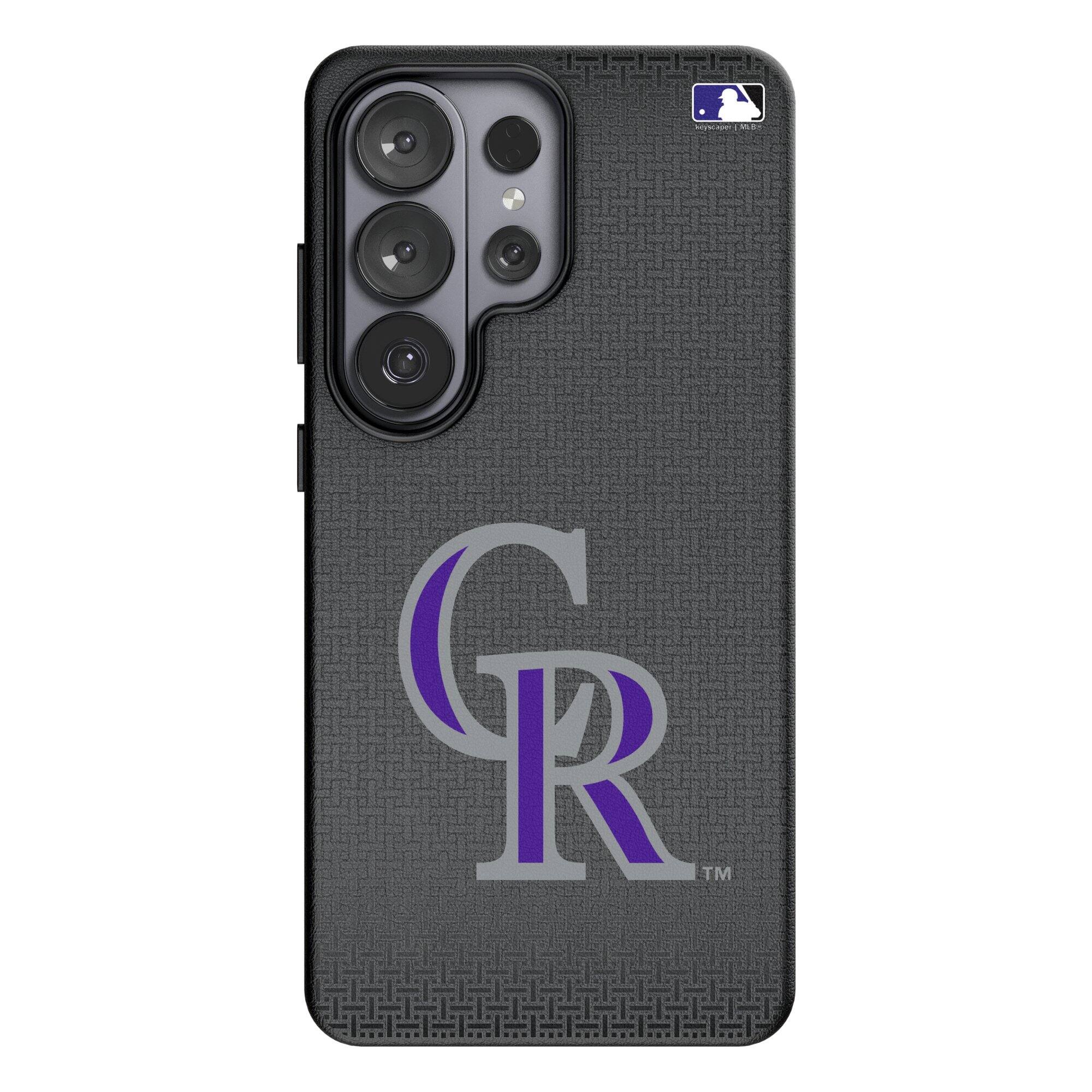 Front. Keyscaper - Colorado Rockies Linen Galaxy Magnetic Bump Case - S25 Ultra - Black.