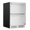 Front. NewAir - 24 inch Refrigerator and Outdoor Freezer, Undercounter Refrigerator Freezer Convertible with Dual Zone Cooler and Drawer - Stainless Steel.