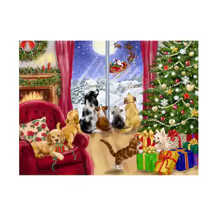 Front. Trademark Fine Art - Jean Francois Thank You Santa Canvas Art - 18x24 - Multicolor.