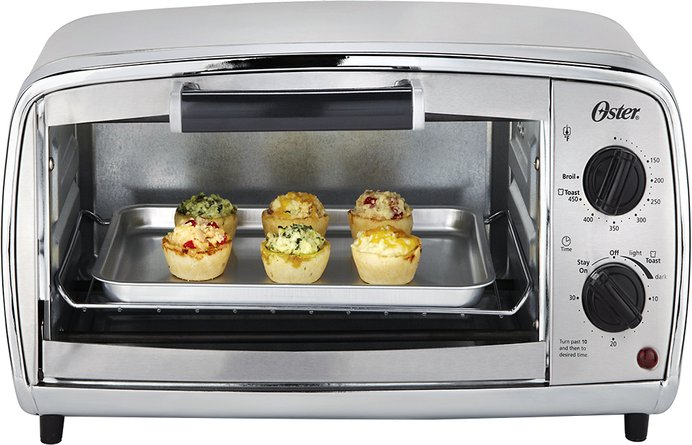 Best Buy: Oster 4-Slice Toaster Oven Stainless-Steel TSSTTVVGS1