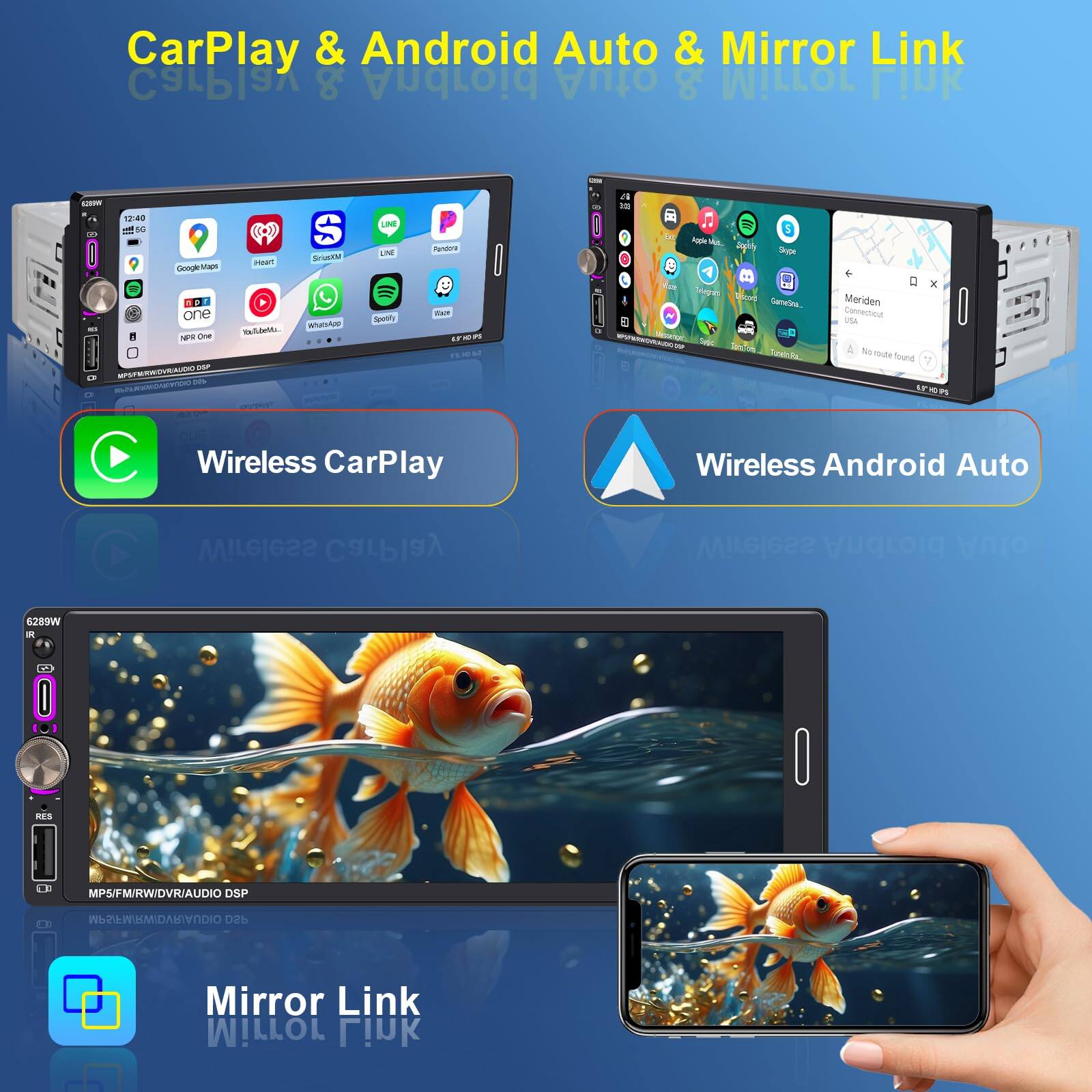 CarPlay & Android Auto & Mirror Link

Wireless CarPlay

Wireless Android Auto

Mirror Link