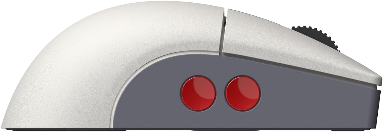 Left. 8BitDo - Retro R8 Mouse N Edition with charging dock - Grey.
