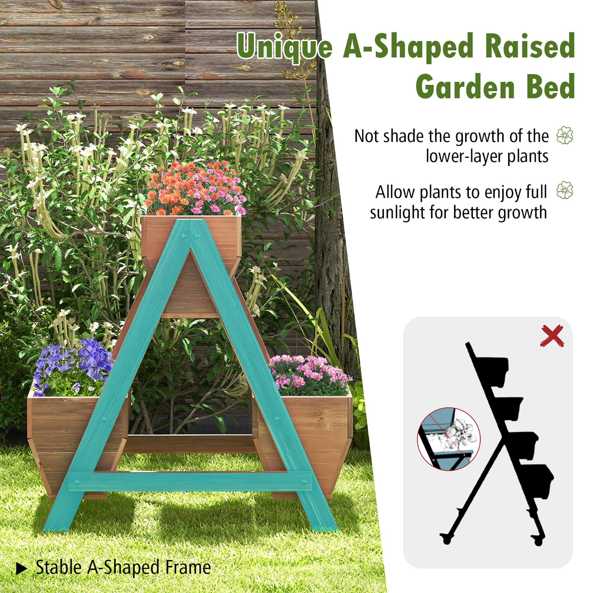 Unique A-Shaped Raised Garden Bed

- Not shade the growth of the lower-layer plants
- Allow plants to enjoy full sunlight for better growth
- Stable A-Shaped Frame