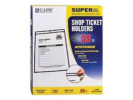 C-line - Stitched Job Ticket Holder, 8.5" x 11", 25/Box - Clear/Black
