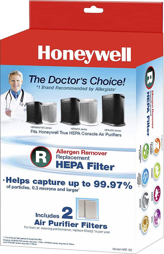 Front. Honeywell - HEPA Replacement Filter 2-pk HRF-R2 - White.
