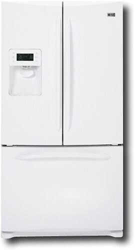 Front Standard. GE - Profile 25.8 Cu. Ft. French Door Refrigerator with Thru-the-Door Ice and Water - White.