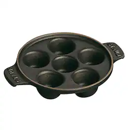 Staub - Cast Iron 5.75-inch Escargot Dish with 6 holes - Matte Black