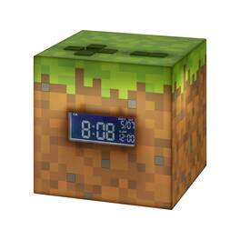 DORLUKFU - Minecraft Grass Block Digital Alarm Clock, Light Up Lamp Feature, Plays Official in Game Music, Bedroom Decor for - Green