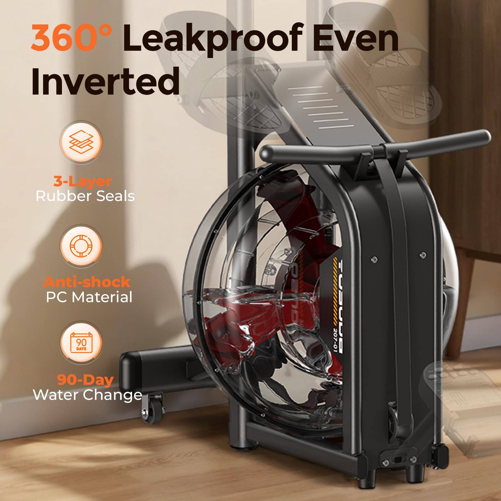 360° Leakproof Even Inverted

- 3-Layer Rubber Seals
- Anti-shock PC Material
- 90-Day Water Change

TOSULE 207-01