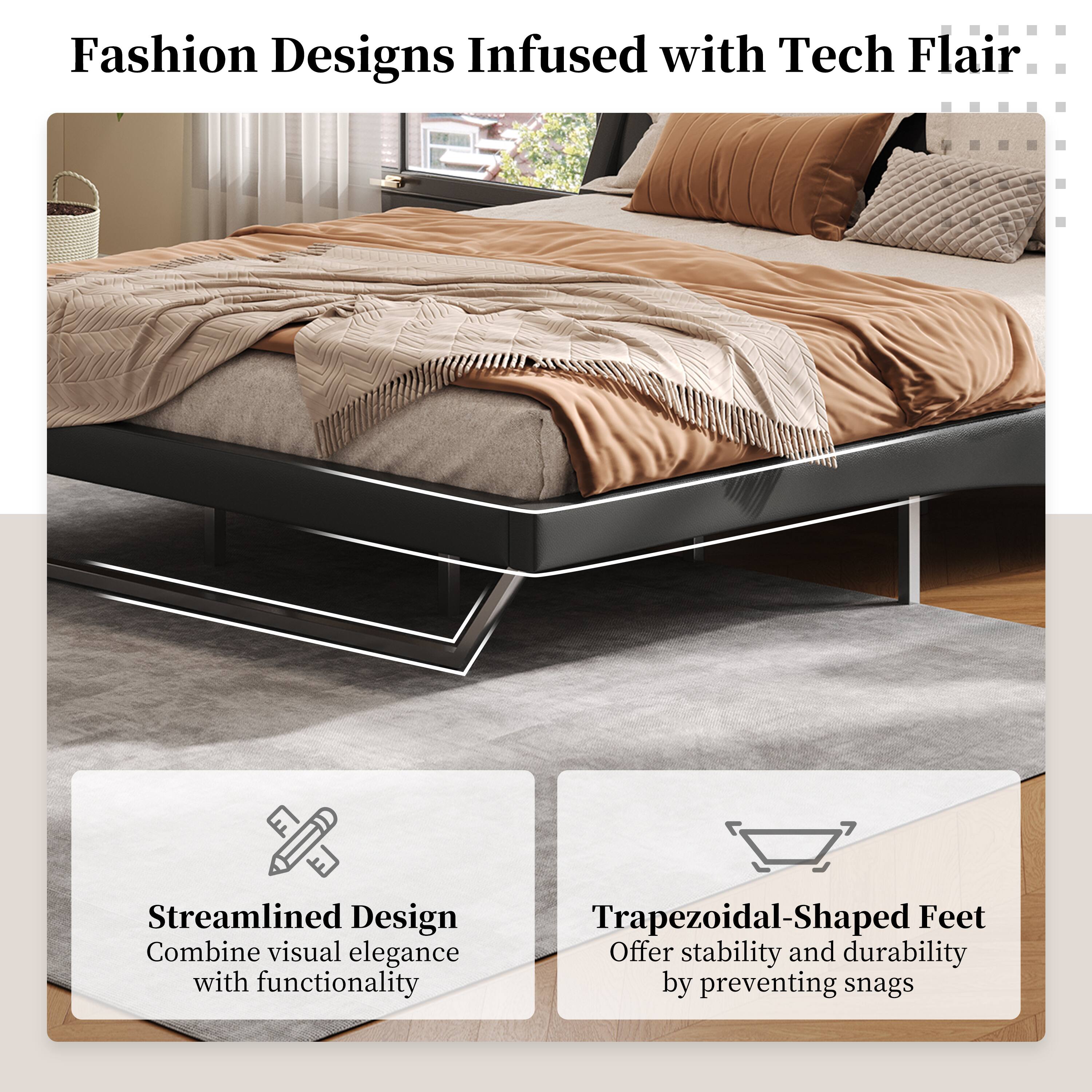 Fashion Designs Infused with Tech Flair

Streamlined Design
Combine visual elegance with functionality

Trapezoidal-Shaped Feet
Offer stability and durability by preventing snags