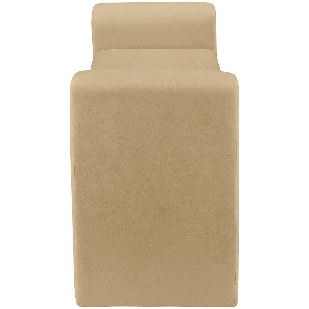 Alt View 3. Meridian Furniture - Sloan Camel Velvet Bench - Beige.