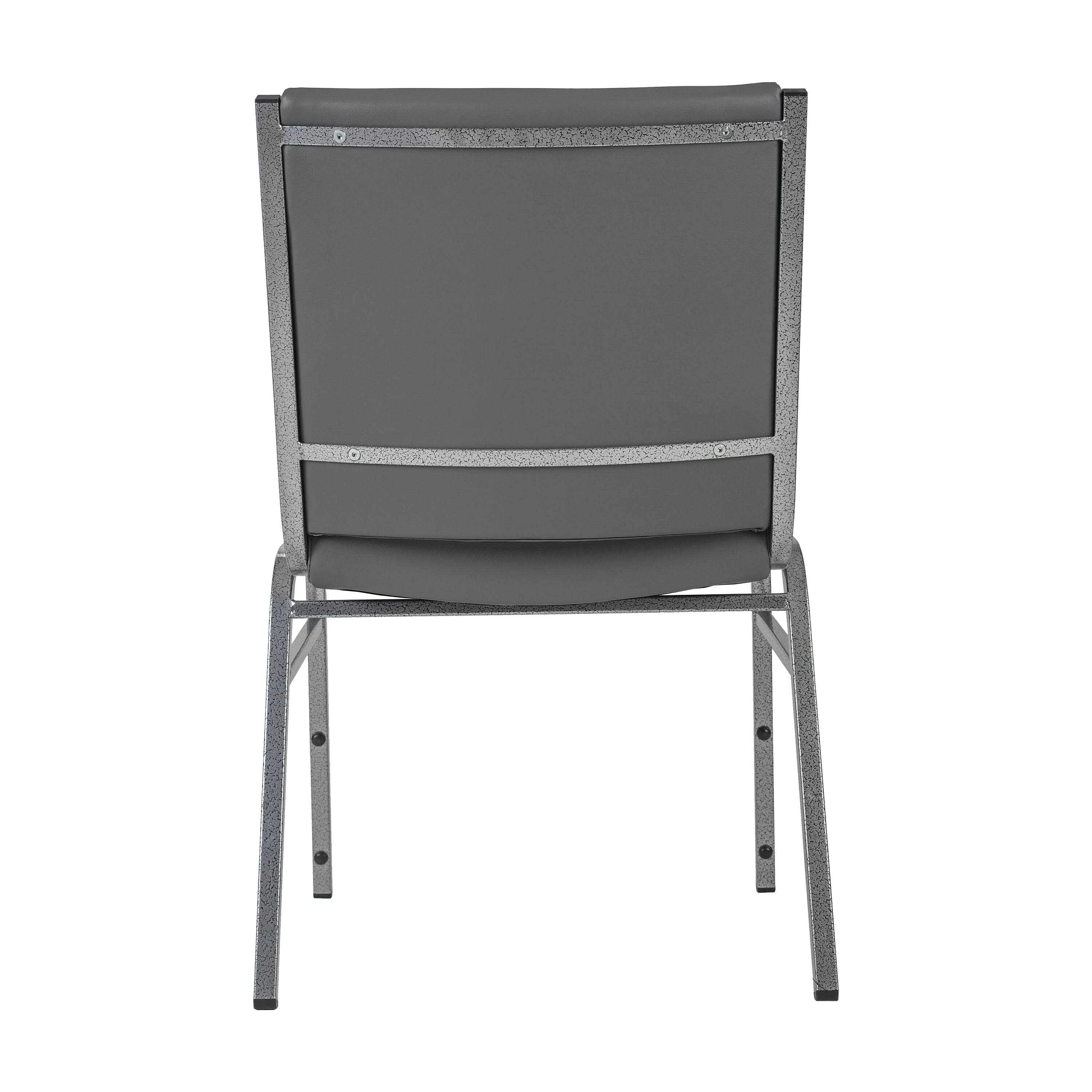 Back. Flash Furniture - HERCULES Heavy Duty Gray Vinyl Stack Chair - Gray.