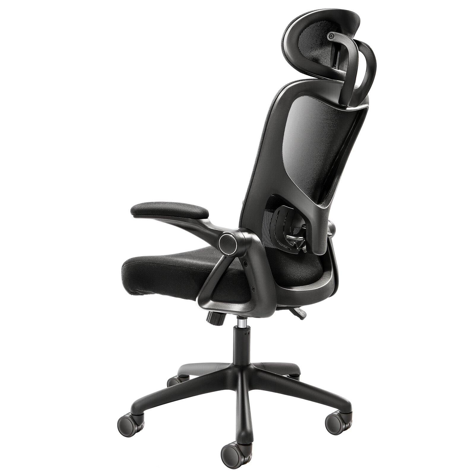 Alt View 2. APRILSOUL - Office Chair with Adjustable Lumbar Support High Back Ergonomic Desk Chair with Adjustable Headrest Ergonomic Backrest - Black.