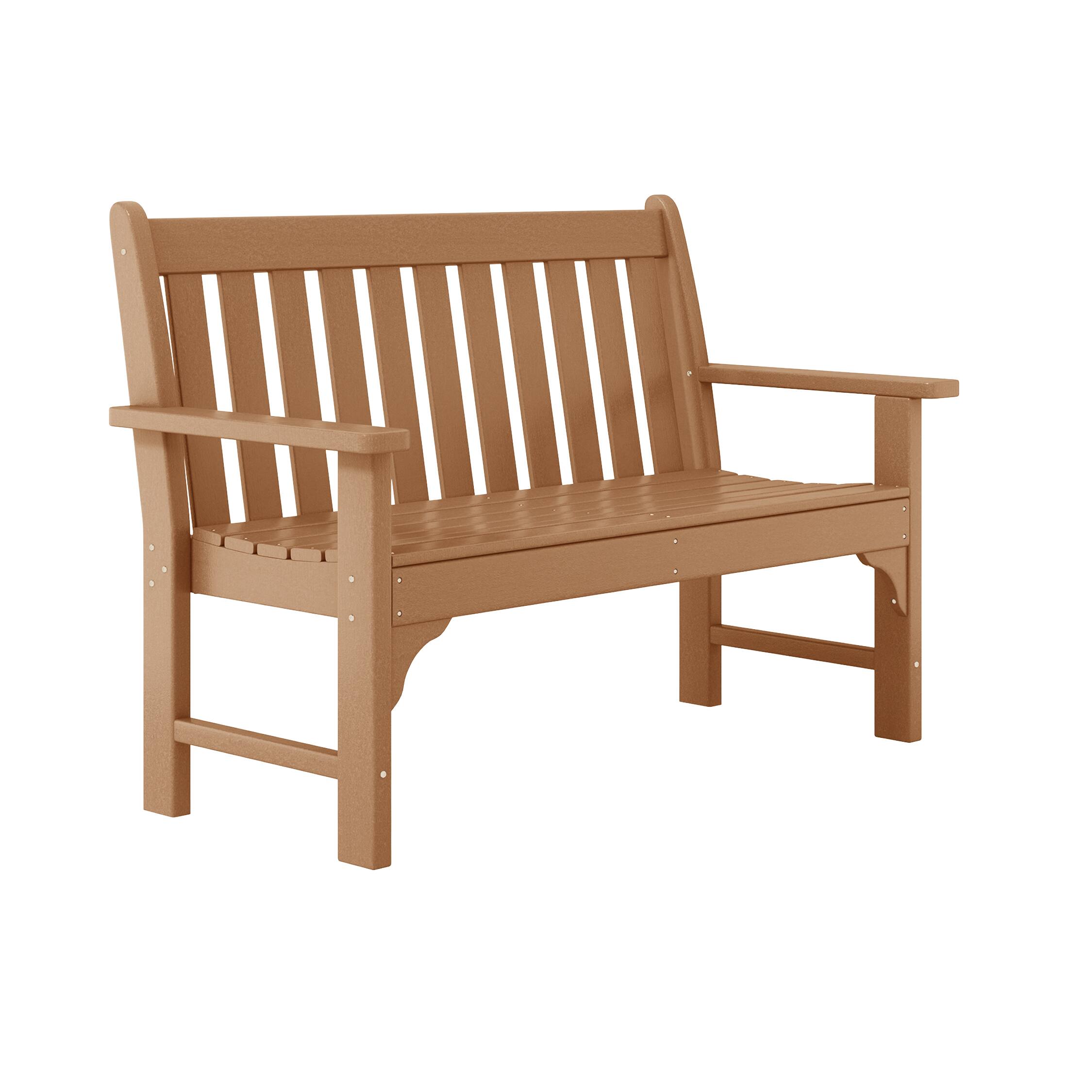 Left. WestinTrends - WestinTrends Malibu 4-Piece HDPE Outdoor Patio Furniture Couch Set - Teak.