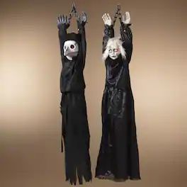 The Gerson Companies - Gerson 4 ft. Lighted Animated Hanging Figurine Halloween Decor - Black