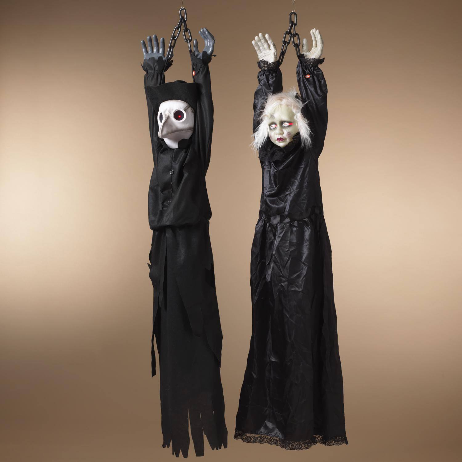 Front. The Gerson Companies - Gerson 4 ft. Lighted Animated Hanging Figurine Halloween Decor - Black.