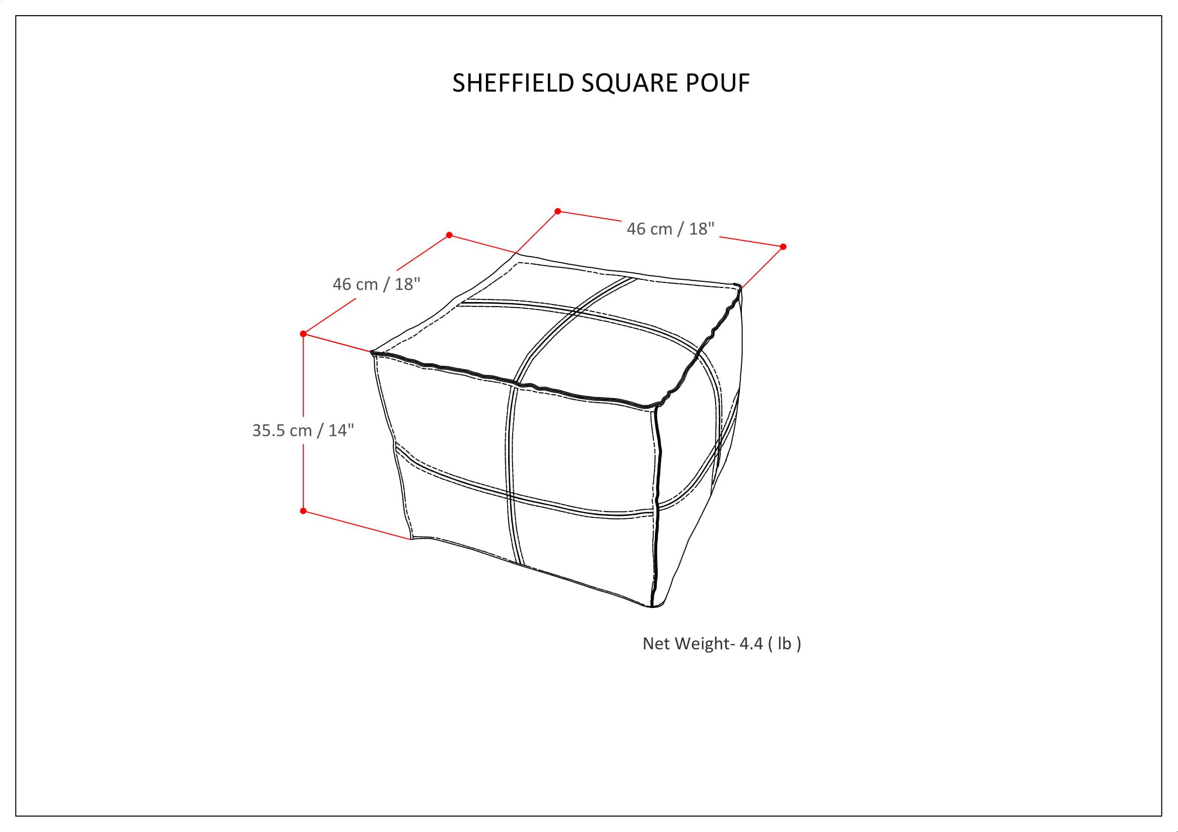 Alt View 15. Simpli Home - Sheffield Square Pouf - Brown.