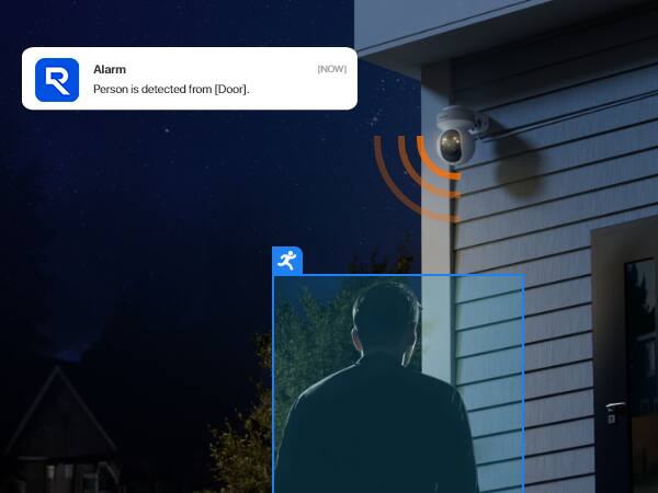 Alarm: Person is detected from [Door]. [NOW]