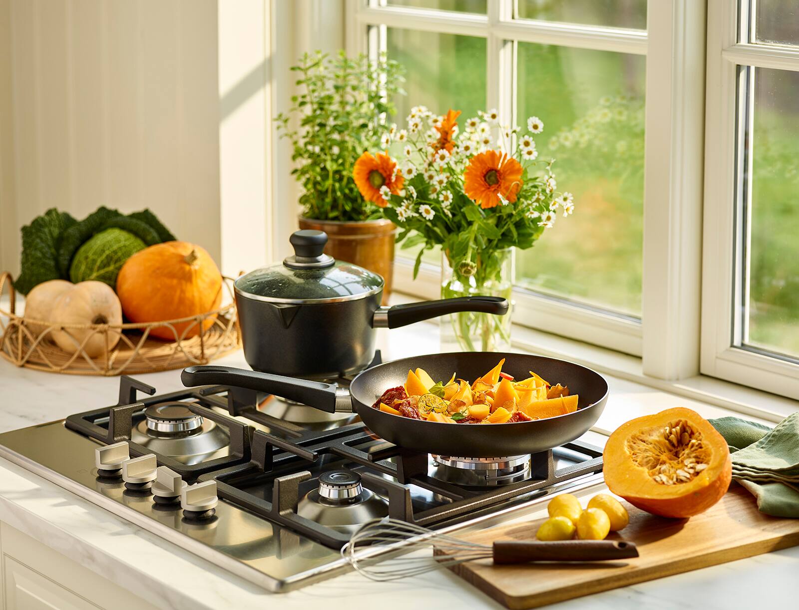 Alt View 1. Scanpan - Classic 3 Quart Covered Saucepan - Black.