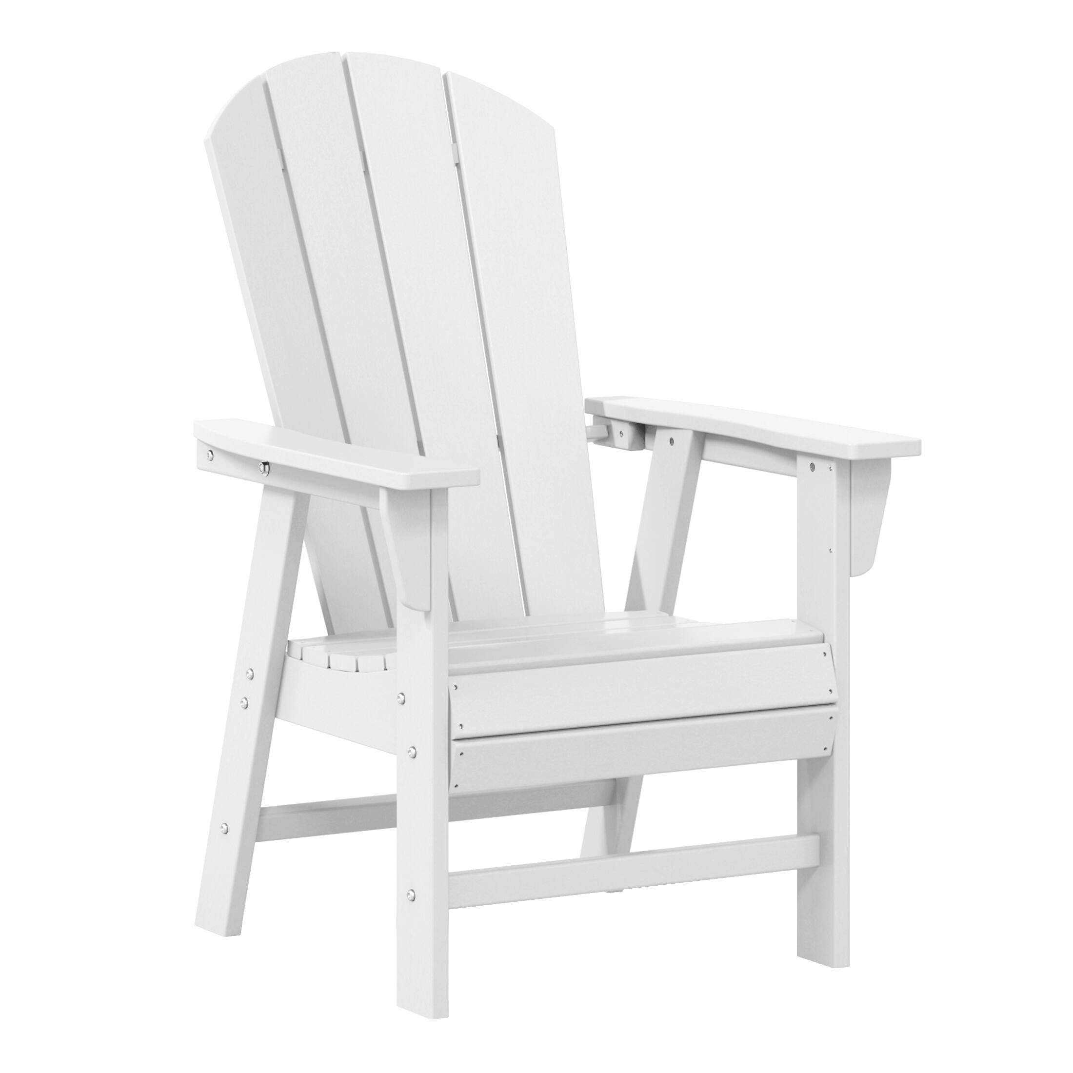 Alt View 1. WestinTrends - WestinTrends Malibu 7 Piece Outdoor Patio Dining Table and Adirondack Armchair Set - White.