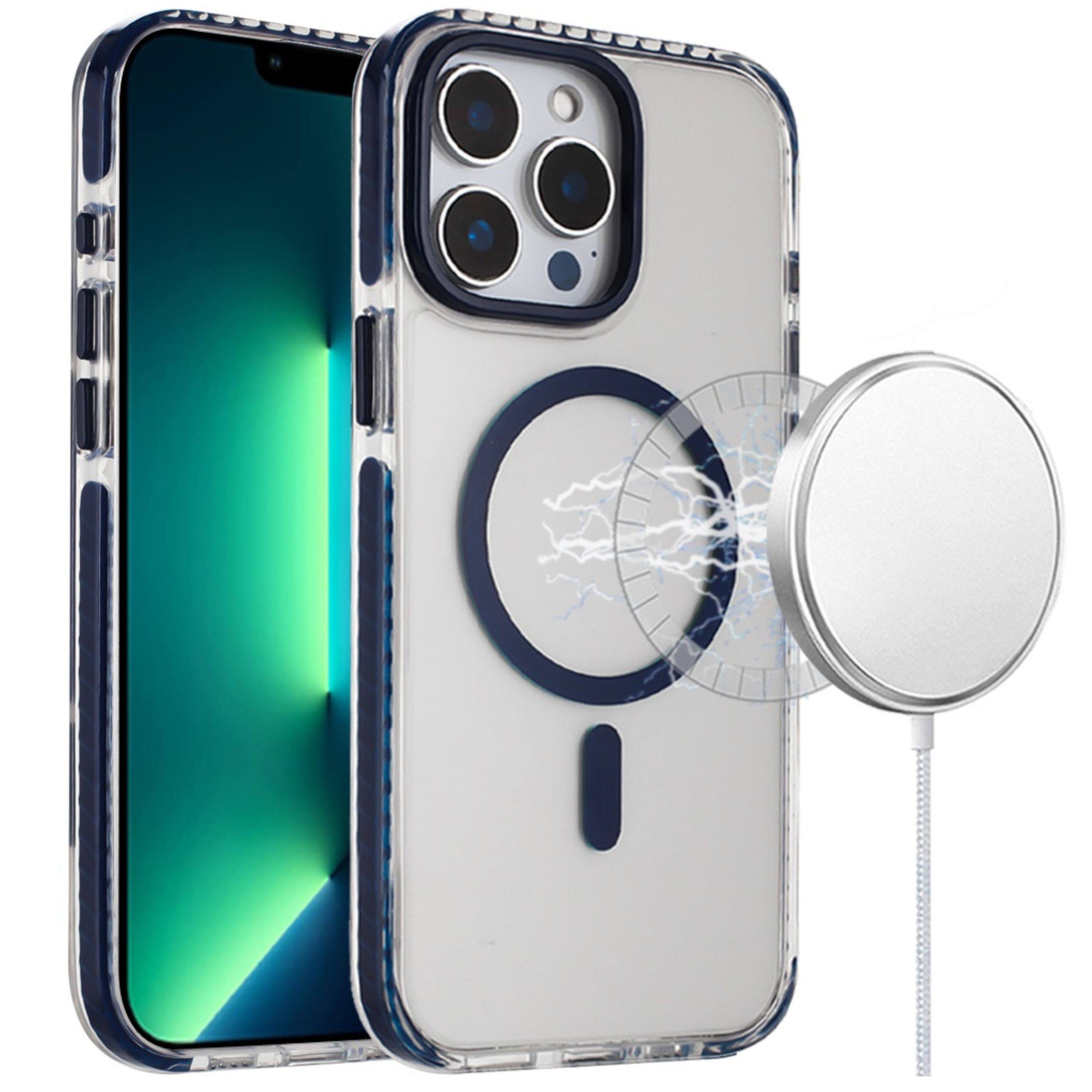Angle. Kitcheniva - Color-Matched Magnetic Case For iPhone 13 Pro Max Blue - Blue.